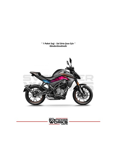 Cfmoto 250nk Orta Şase Kaplama Neon Light Desen Sticker Diğer