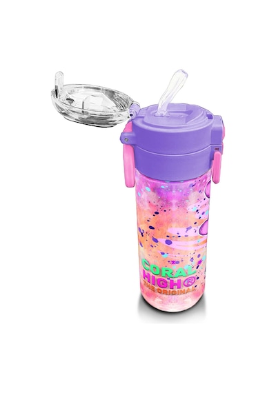 Coral High Kids Pembe Mor Fashion Girl Desenli Pipetli Ve Direkt İçim Çelik Termos 500 Ml 31956 Pembe - Mor