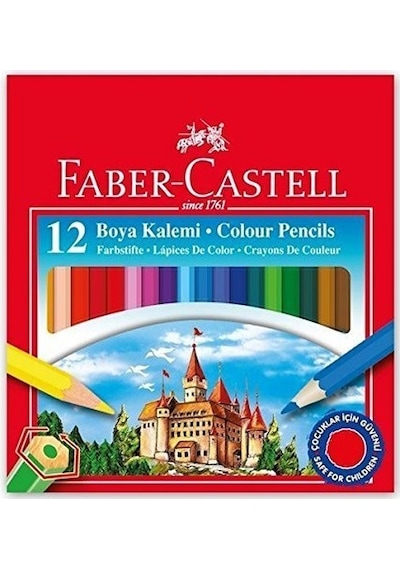 Faber Castell Boya Kalemi 12 'li Yarım Boy Karton Kutu