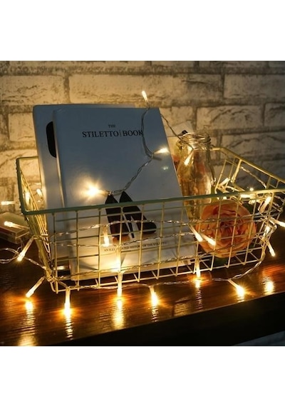 10 Metre 100 Ledli 8 Fonksiyonlu Dekoratif Lambader Sarı Lamba Diğer