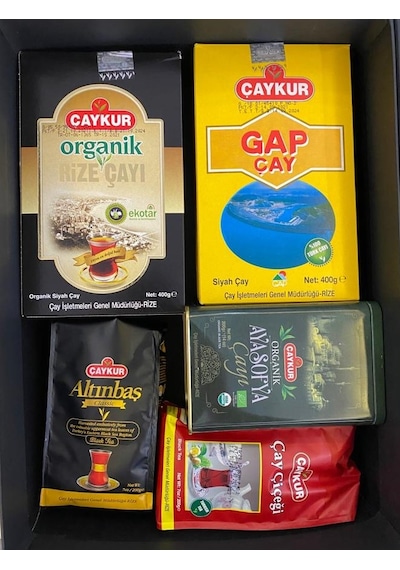 Çaykur Kişiye Özel Çay Seti 5'li + Çay Kutusu