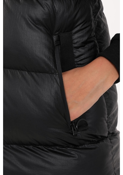 Maraton Sportswear Regular Kadın Kapşonlu Kolsuz Basic Siyah Yelek 21287-siyah Siyah