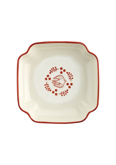 Aryıldız Red Bird Köşeli Tabak 10 Cm Çok Renkli