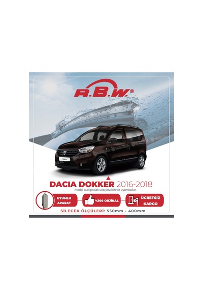 RBW Dacia Dokker 2016 - 2018 Ön Muz Silecek Takım