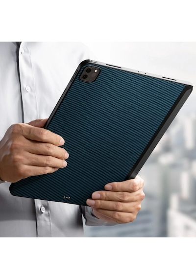 Apple Uyumlu iPad Pro 11 2020 2.nesil Kılıf Aramid Fiber Pitaka Ultra-slim Classic Serisi Mavi