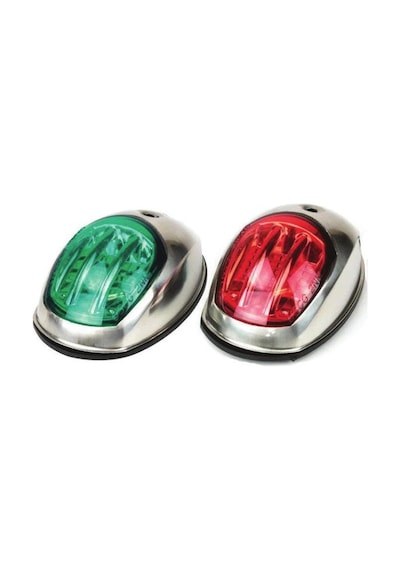 Seyir Feneri İskele+sancak Takım Led 12v, Krom Kapaklı