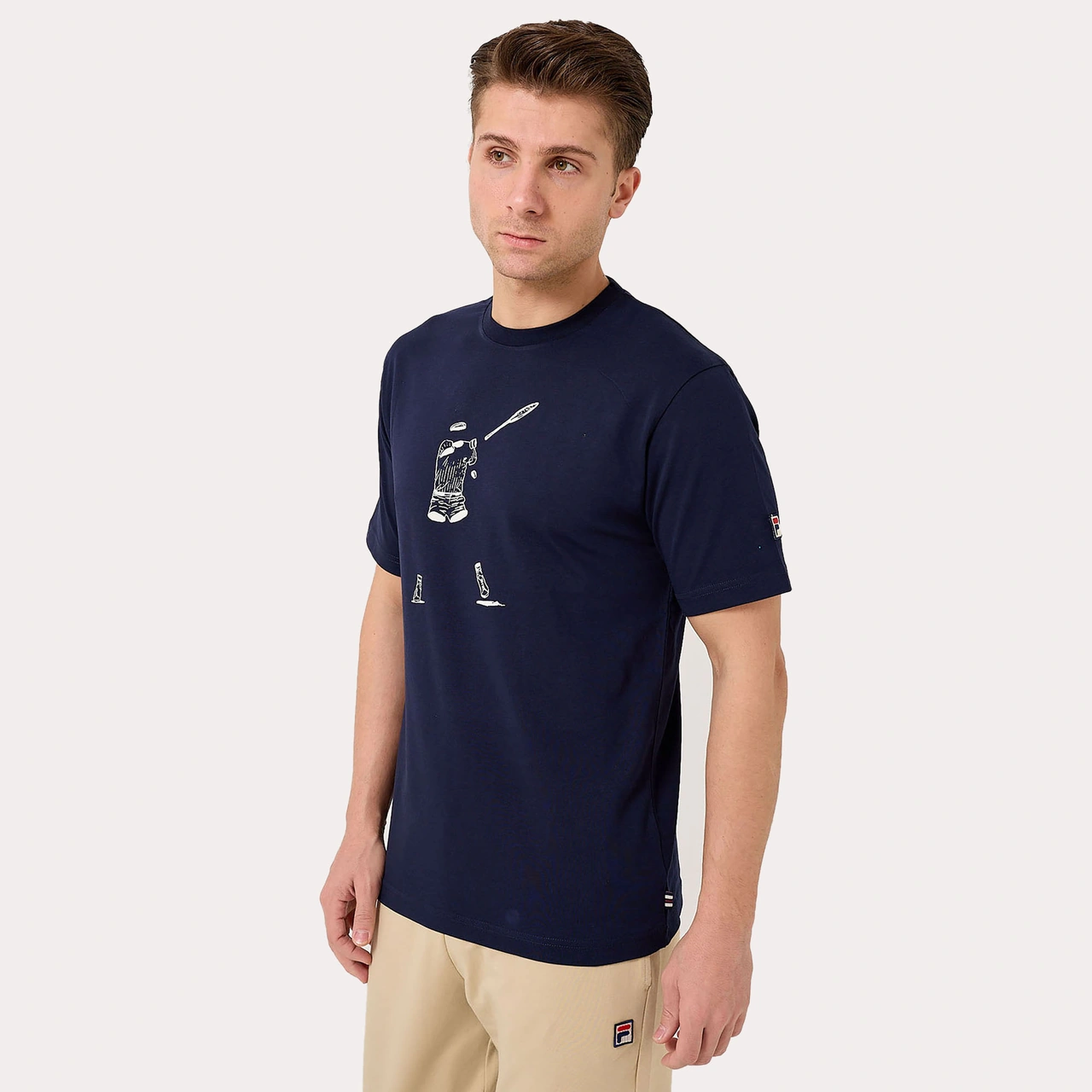 Lacivert Fila Erkek T-shirt Tennis Player Graphic Tu411111 Lacivert