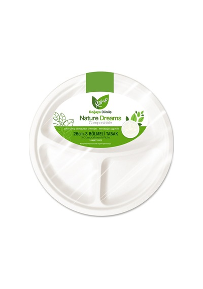 Roll-up Nature Dreams Tabak 3 Bölmeli 10'lu 26 Cm - 7 Adet Tarı Beyaz