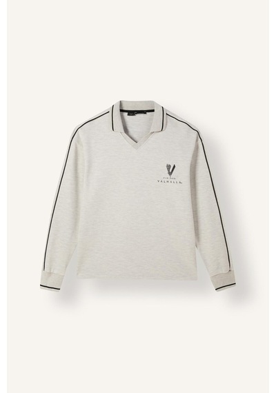 Defacto Vıkıngs Valhalla Boxy Fıt Baskılı Sweatshırt H1527ax26augr369 Gri-gr369