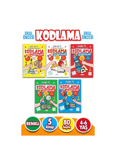 4 - 6 Yaş Oyunlarla Eğlenceli Kodlama Etkinlikleri 5 Kitap