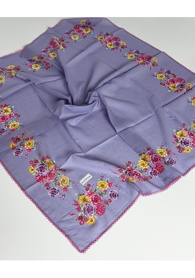 Eripek Oyalı Pamuk Yazma 6590 Lila