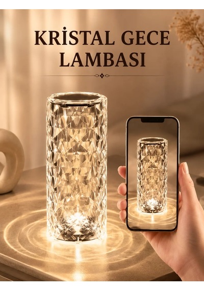 Kristal Dokunmatik Ve Kumandalı Masa Ve Gece Lambası Çr 92071595