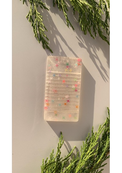 Tırtıklı Yıldız Glitterli Dikdörtgen Kitap Defter Ayracı Epoksi
