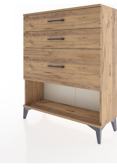 Arges Şifonyer 3 Çekmeceli 88x30x106 Çam-çam Çam