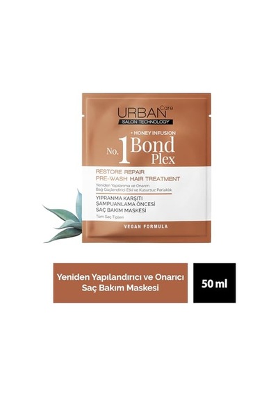 Urban Care No.1 Bond Plex Yıpranma Karşıtı Duş Öncesi Saç Bakım Maskesi 50 Ml- Vegan
