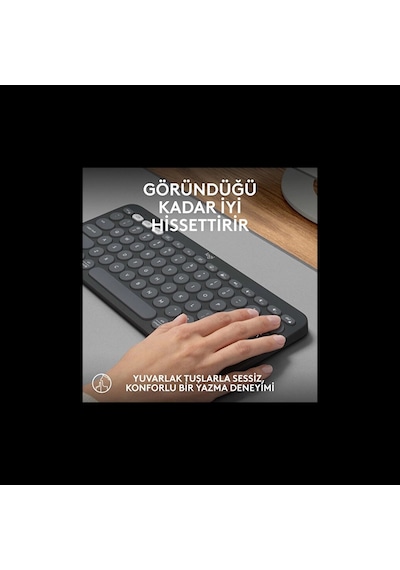 Teknoteg - Rsr - Logıtech K380s, Pebble Keys 2, Siyah, 920-011859, Bluetooth, Türkçe, Q, Multimedya
