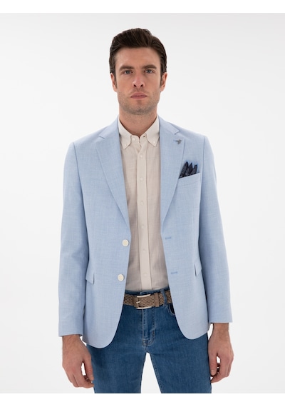 Cacharel Açık Mavi Slim Fit Spor Ceket Denim