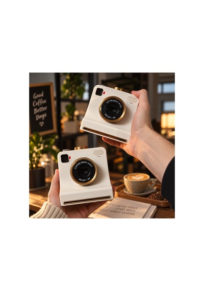Latte Art Camera 4 Stencilli Manuel Coffee Art Kahve Süsleme Aparatı Kahve Köşesi Aksesuarı Diğer