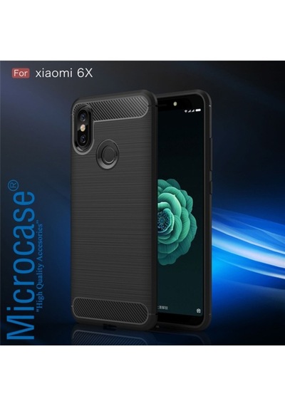 Xiaomi Mi A2-6X Brushed Carbonfiber Silikon Tpukilif+Tempered Cam 266278791 - Seçenek / Cam Koruma-Cam Istemiyorum