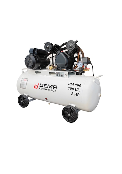 Demr Kompresör Pistonlu 100 LT 2 Kafa 8 Bar 2 HP IDM100 Hava Kompresörü