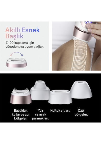 Braun IPL Skin i·Expert Evde Lazerle Tüy Alma App ile Mini Yüz Tüy Alma Cihazı 4 Başlık PL7432