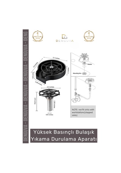 Yıkamaaparatı Bardak Temizleme Lavabo İçi Hızlı Cam Durulayıcı Otomatik Bulaşık Yıkama Durulama Apa Çok Renkli