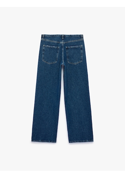 Koton Pamuklu Fermuarlı Düşük Bel Düğmeli Baggy Denim Pantolon - Baggy Jeans Orta İndigo 7wal40228md Koton Pamuklu Fermuarlı Düşük Bel Düğmeli Baggy Denim Pantolon - Baggy Jeans Orta İndigo 7wal40228md