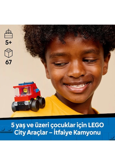 LEGO® City Araçlar – İtfaiye Kamyonu 60482 -5 Yaş ve Üzeri Çocuklar için İtfaiyeci Minifigürüyle Yaratıcı Oyuncak Yapım Seti (67P)