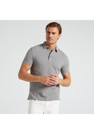 Nautica Nautıca Erkek Gri Slım Fıt Kısa Kollu Polo K35052T 0Hf Gri