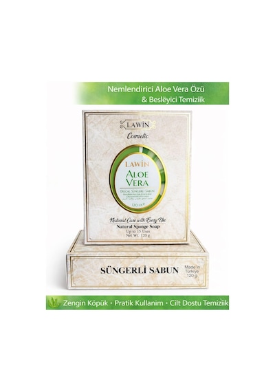 Aloe Vera Özlü Doğal Süngerli Sabun Hassas Ciltler İçin Nemlendiricin Köpüren Kokulu Banyo Süngerli Sabun