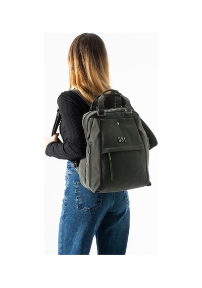 Baginn Nubuk-süet Dokulu Kadın Sırt Çantası Vegan Deri 35 29 Cm İster Elde İster Sırtta Fonksiyonel 19a Gri