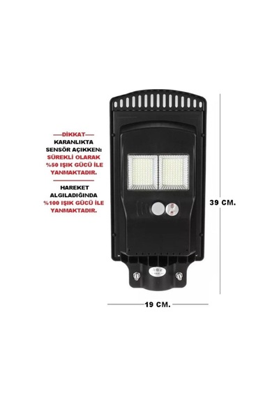 50W Radar Hareket Sensörlü Solar Şarjlı Led Projektör