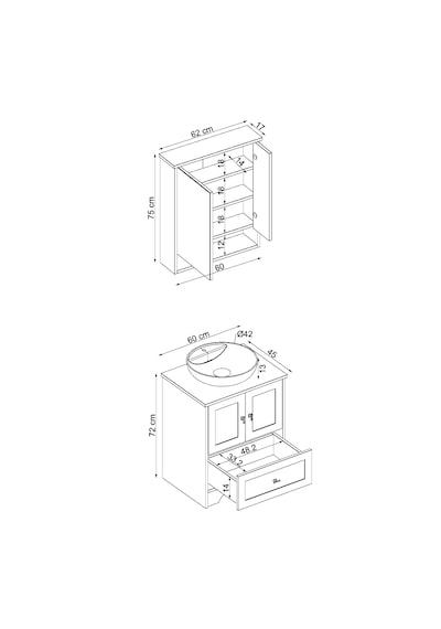Ayaklı 2 Kapaklı Lavabolu Mdf 60 Cm Çekmeceli Banyo Dolap Aria Atlantik Çam - Beyaz Ayaklı 2 Kapaklı Lavabolu Mdf 60 Cm Çekmeceli Banyo Dolap Aria Atlantik Çam - Beyaz