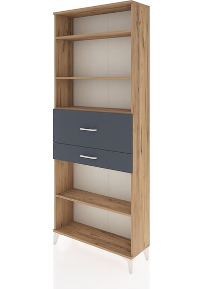 Arges Dolap 4 Raflı 2 Çekmeceli 88x30x221 Çam-antrasit Atlas Çam
