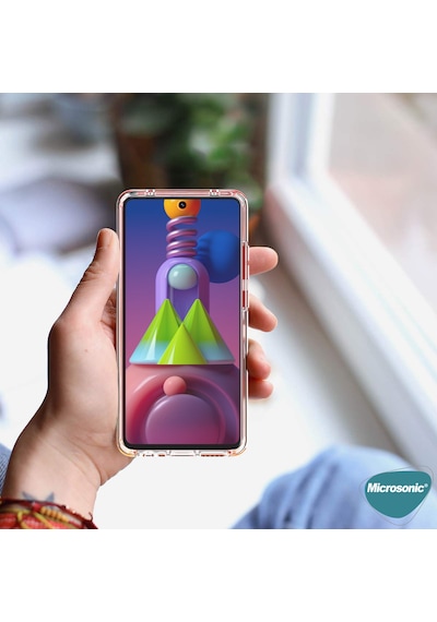 Microsonic Samsung Uyumlu Galaxy M31s Kılıf 6 tarafı tam full koruma 360 Clear Soft
