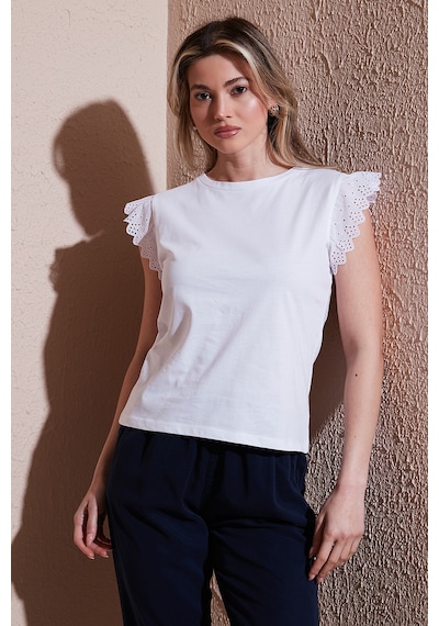 Fashion Friends Bayan T Shirt 25y0544k1 Beyaz Beyaz