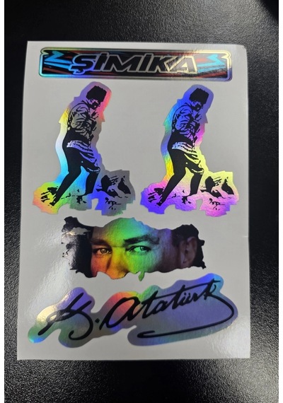 Kemal Atatürk Hologram 10x15 Cm Kaliteli Baskı Stıcker 1 Takim Etıket