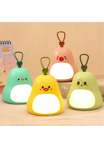 Avokado Tasarımlı Gece Lambası 3 Kademeli Işık Ayarı, Rgb Atmosfer Modu, Usb Şarjlı, Taşınabilir Silikon B Çok Renkli 64987893