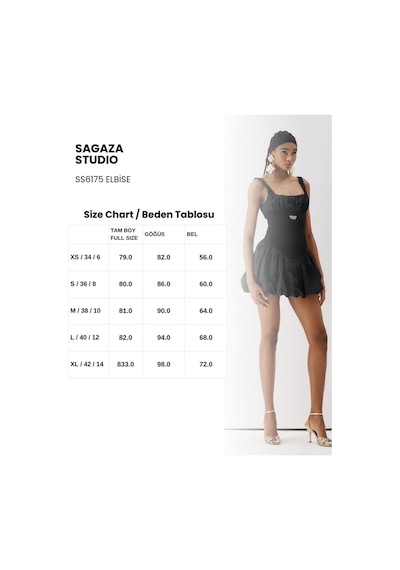 Sagaza Studio Ss6175 Askılı Elbise Siyah