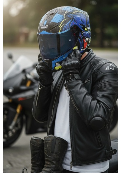 Gıvı 50.x Wıld Mat Mavi  1 Renkli 1 Şeffaf Vizörlü Motosiklet Kask Lacivert Vizör + Şeffaf