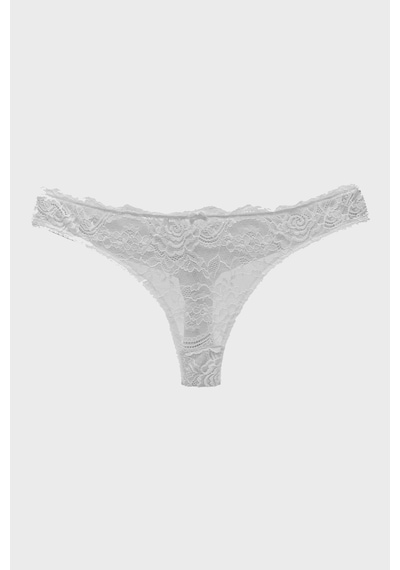 Mistirik Masara Model Yarı Dantelli Tanga String Model Esnek Ve Yumuşak Kumaşlı Külot Beyaz Renk Beyaz