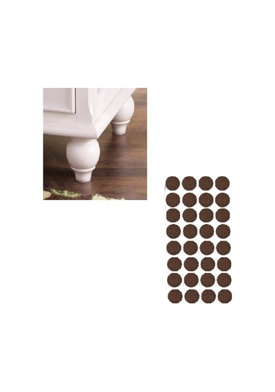 Koyu Kahve Yuvarlak Keçe 24 Mm 2 Paket Yapışkanlı Ayak Keçesi Ze