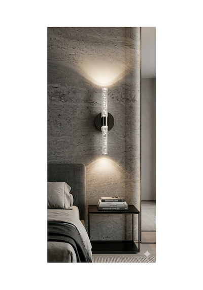 Bubbleflux Medium 40 Cm Modern Tasarım Led Aplik - Duvar Lambası - Antrasit Gri - Elektrikli - Beyaz Led Antrasit