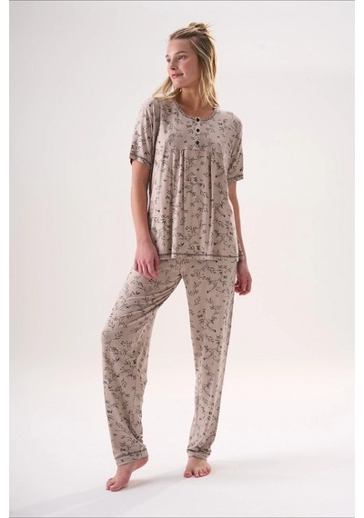 Etoile 26504 Yarım Kol Pijama Takım VİZON