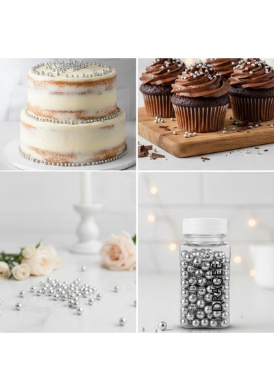 Gümüş Draje Süsleme Şekeri No:4 100 G Pasta, Cupcake Ve Tatlı Dekoru