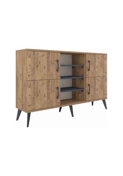 Arges Konsol 5 Raflı 4 Kapaklı 132x30x83 Çam-çam/antrasit Çam/antrasit Arges Konsol 5 Raflı 4 Kapaklı 132x30x83 Çam-çam/antrasit Çam/antrasit