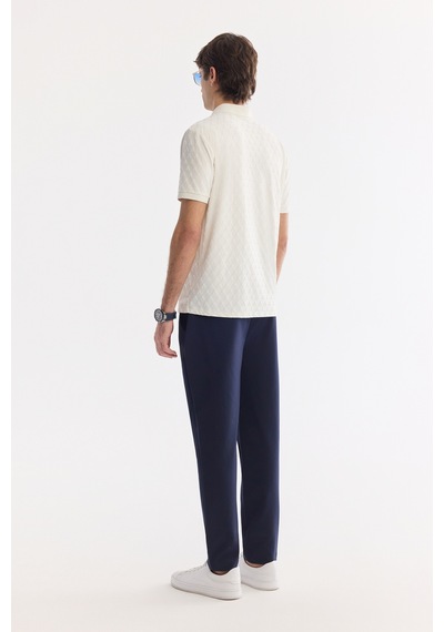 Avva Erkek Ekru Kıvrılmaz Polo Yaka Fermuarlı Regular Fit T-shirt A61y1090