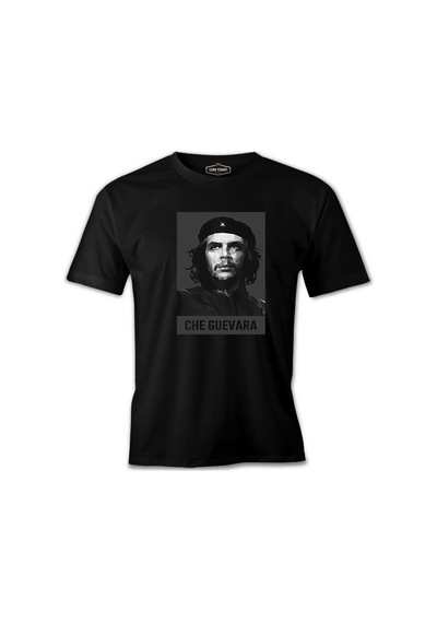 Che Guevara - The Black Portrait Siyah Erkek Tshirt 001