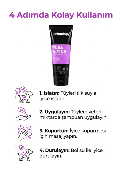 Animology Flea Tick Kene Ve Pire Önleyici Köpek Şampuanı 250 Ml