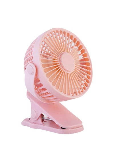 3 Kademe Şarjlı Mandallı 360 Taşınabilir Fan Vantilatör Jh-006 Pembe